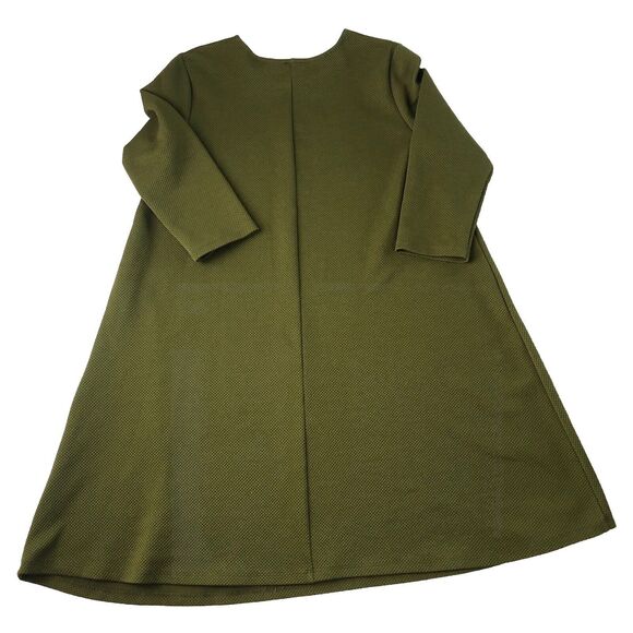 ASOS Women’s Textured 3/4 Sleeve Green Dress Size 12 - Picture 2 of 16